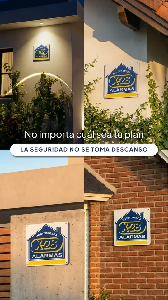 Cartel X-28 de propiedad monitoreada instalado en un frente